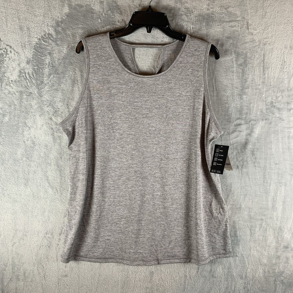 Ideology Women's Tank Top 1X Gray‎ Performance Keyhole Scoop Neck Gym Hiking NWT